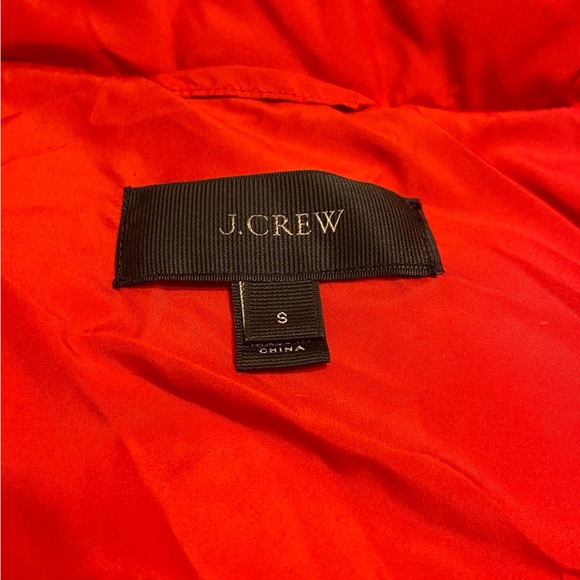 EUC J. Crew Womens Down Puffer Quilted Jacket Excursion Vest Red Small - Picture 3 of 4